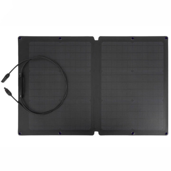 EcoFlow 60W portable solar panel charger for outdoor camping, with adjustable stand and foldable design for renewable energy.