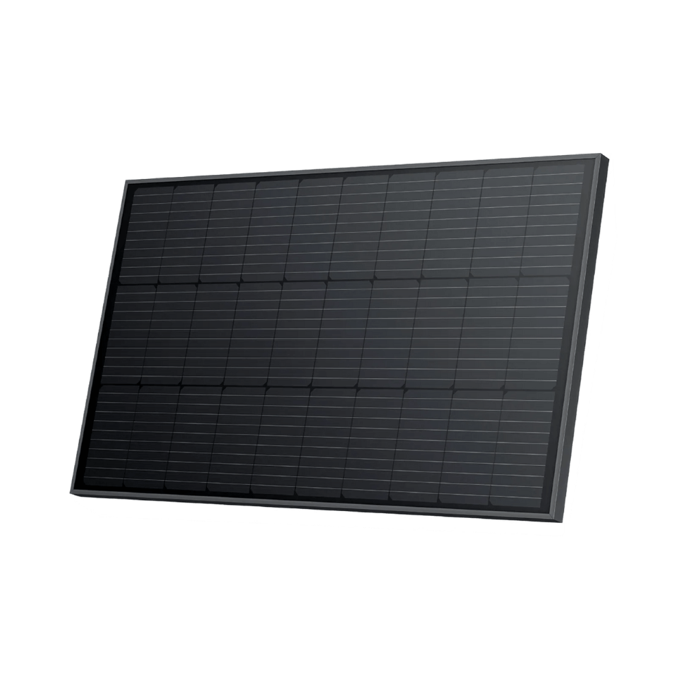 EcoFlow 100W rigid solar panel, black waterproof design, 2 feet high efficiency solar panel for renewable energy applications