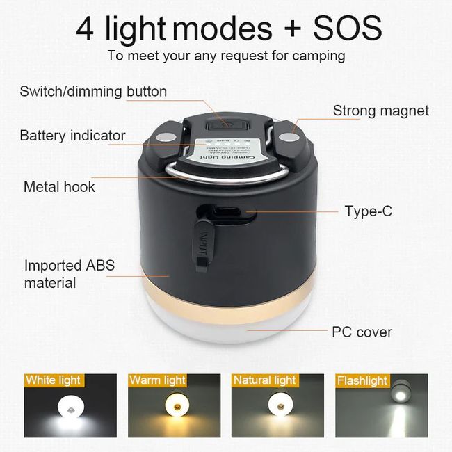 EcoFlow camping table lamp, portable and magnetic, hangs or handheld with bright LED light for outdoor use.