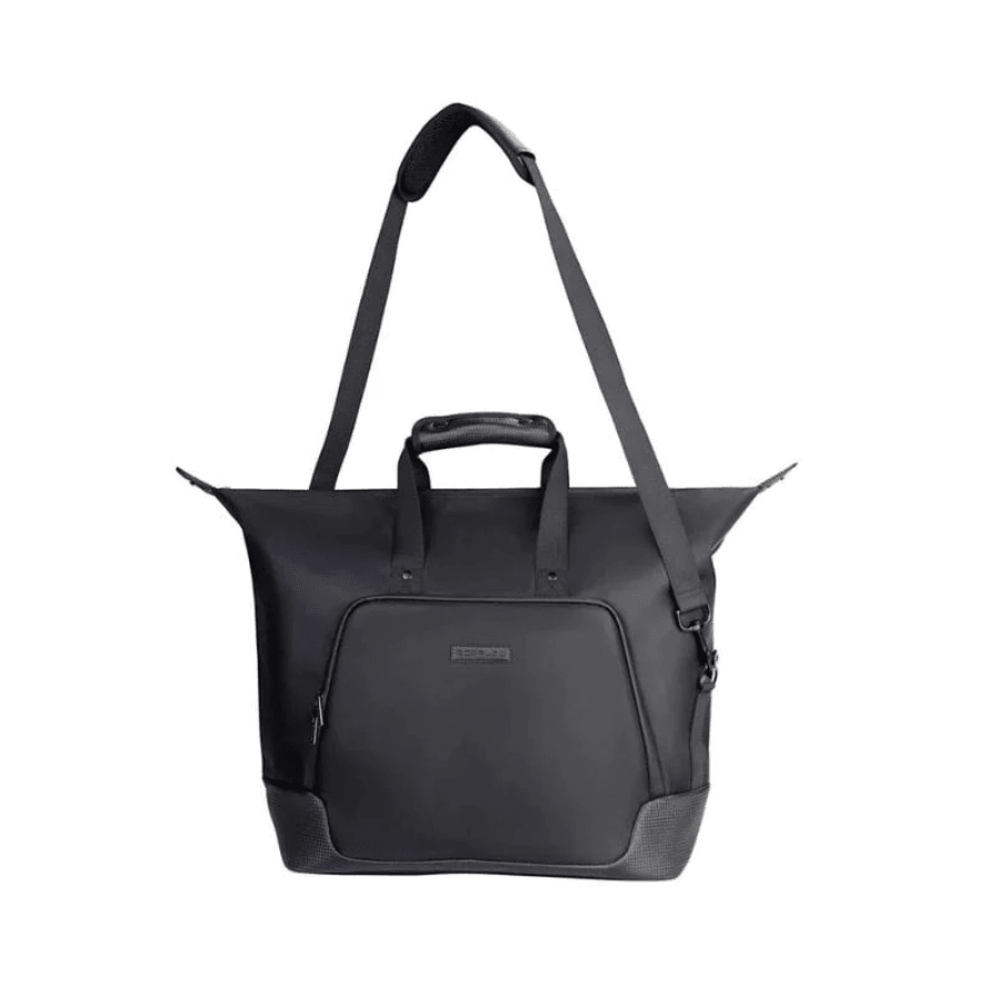 EcoFlow waterproof handbag for Delta 2, stylish travel storage case with durable design and sleek black finish.