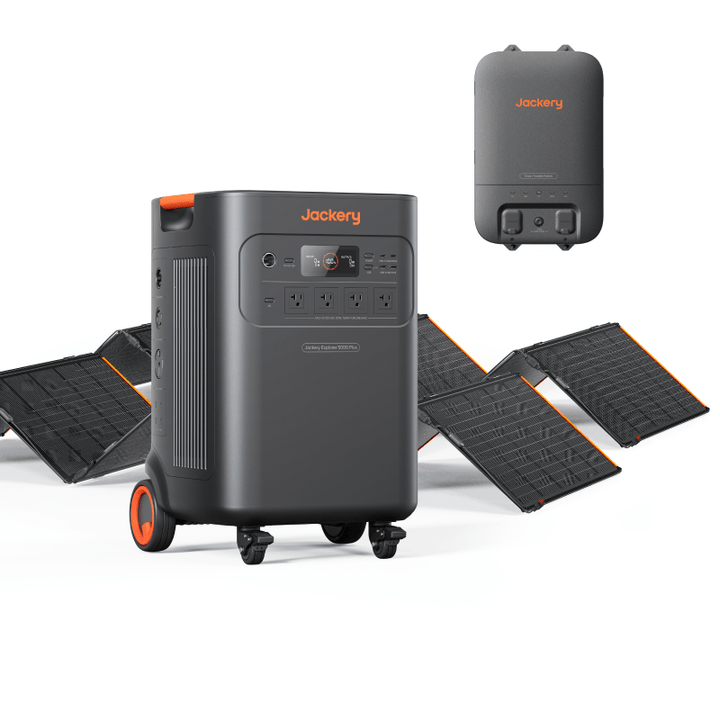 Jackery Explorer 5000 Plus Solar Generator + Qty 2 SolarSaga 500 X + Transfer Switch