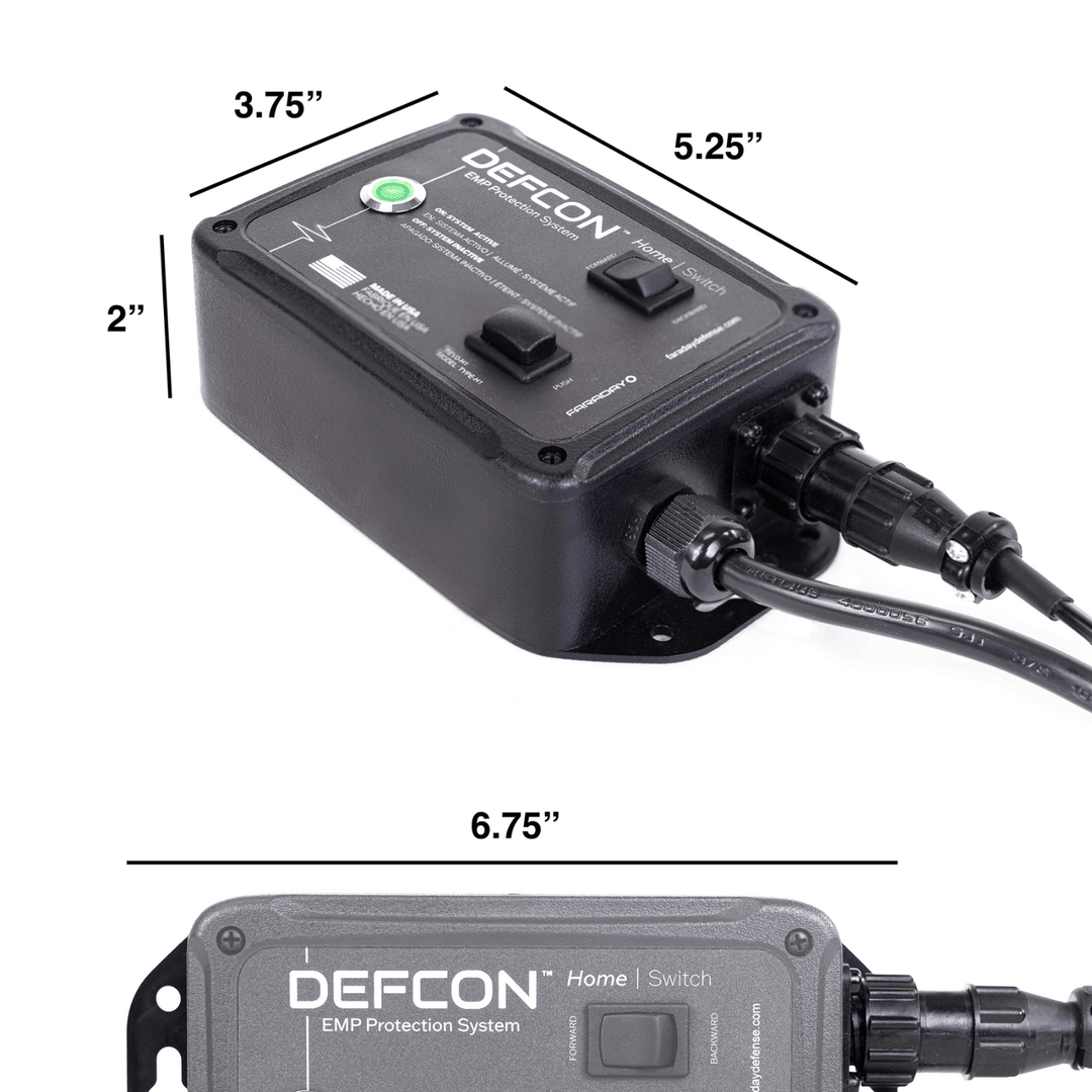 Faraday DEFCON Home Switch wireless signal blocking device inside a black backpack, designed to block electronic signals.