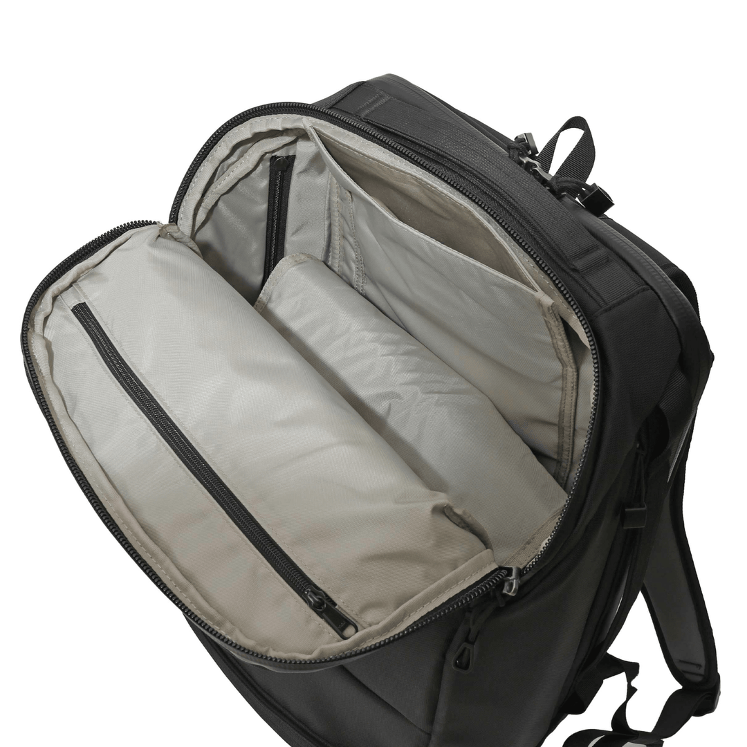 Faraday Backpack made of Cordura with 35L capacity, no logos, measuring 13x11x9.75 inches, durable and lightweight for everyday use.