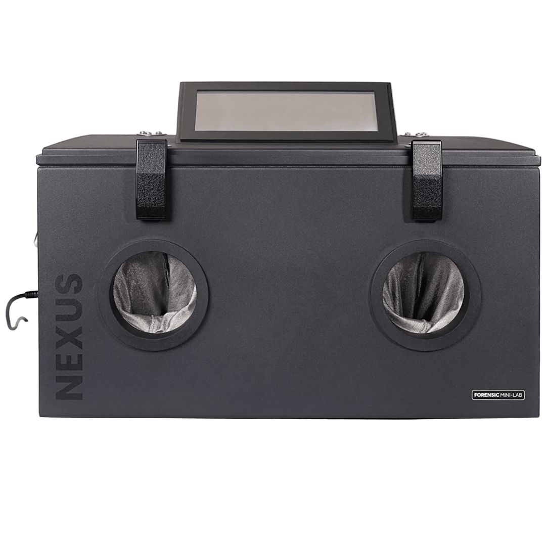 Faraday NEXUS forensic mini lab backpack with RF shielded window box for data protection, designed by Faraday.