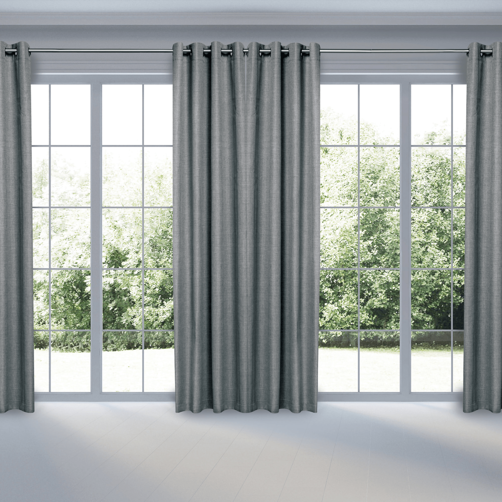 Faraday MAX Blackout Cyber RF EMF shielding curtains, black fabric, two-panel set designed for home privacy and electromagnetic protection.