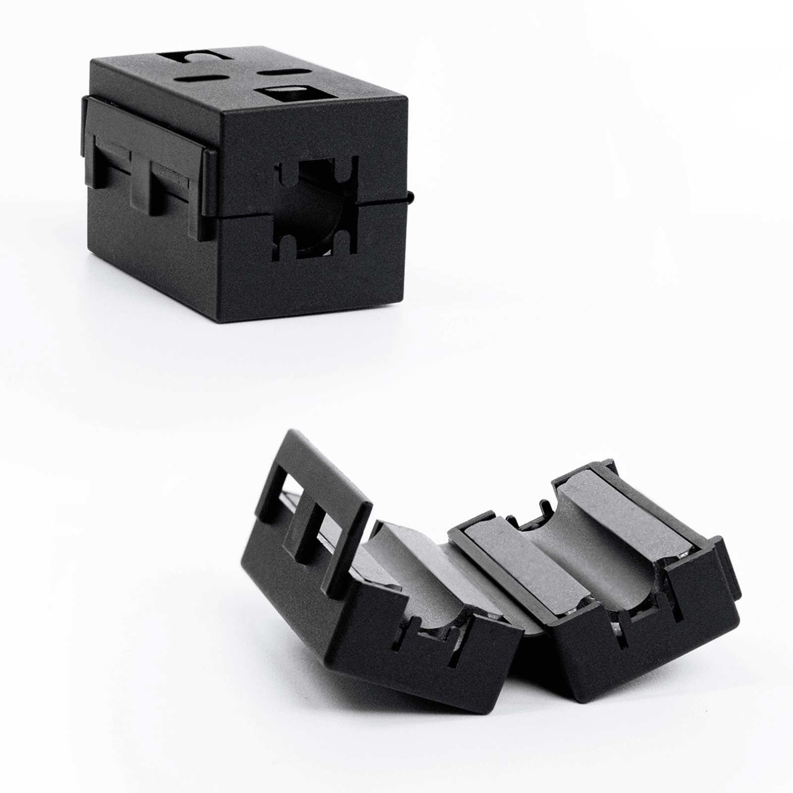 Faraday Broadband EMP Ferrite block for high-frequency noise suppression, 0.39 inches, designed for EMP protection and signal filtering.