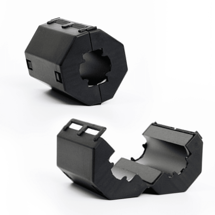 Faraday broadband EMP ferrite with 0.72-inch size for high-frequency noise suppression, designed for electromagnetic interference reduction.