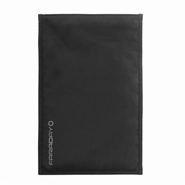 Faraday Jacket Pro Cordura phone bag with magnetic closure, designed for laptops up to 9.5 x 13 inches, durable and secure.