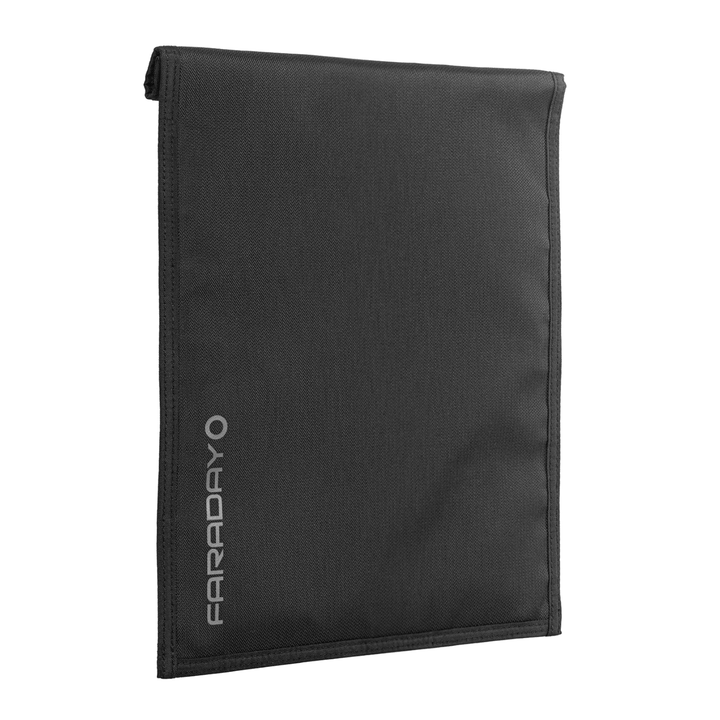 Faraday Jacket Pro Cordura phone bag with magnetic closure, designed for laptops, measuring 9.5 x 13 inches in durable material.