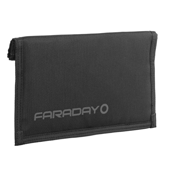 Faraday Jacket Pro Cordura phone bag with magnetic closure, measuring 8.5 x 4.5 inches, designed for secure phone protection.