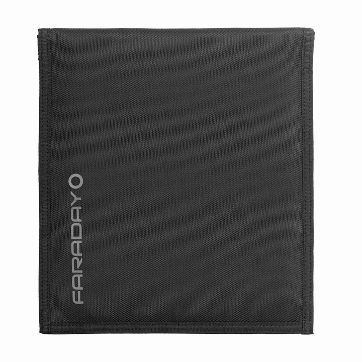 Faraday Jacket Pro Cordura phone and tablet bag with magnetic closure, designed for 9x10.5-inch devices by Faraday.