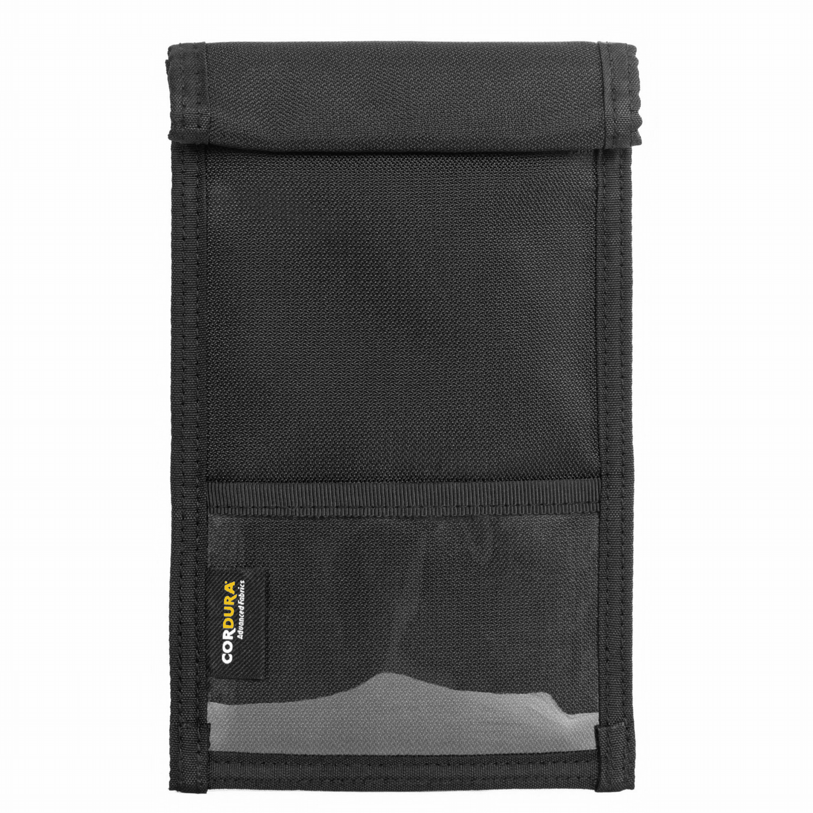 Faraday Jacket Pro Cordura vertical phone bag with magnetic closure, designed for secure storage of smartphones, measuring 4.5"x8".