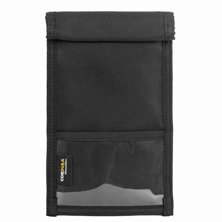 Faraday Jacket Pro Cordura vertical phone bag with magnetic closure, designed for secure storage of smartphones, measuring 4.5"x8".
