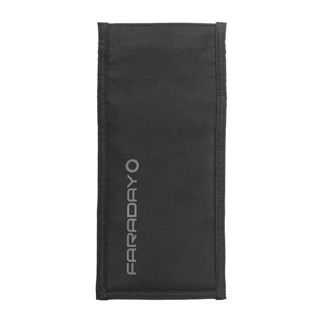 Faraday Jacket Pro Cordura vertical phone bag with magnetic closure shown in 4.5"x8" size, designed for secure phone storage.