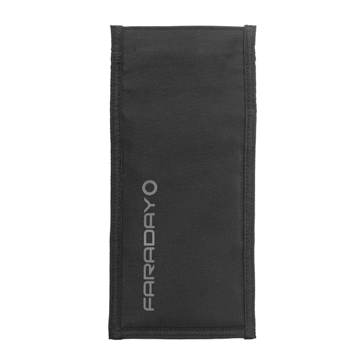 Faraday Jacket Pro Cordura vertical phone bag with magnetic closure shown in 4.5"x8" size, designed for secure phone storage.