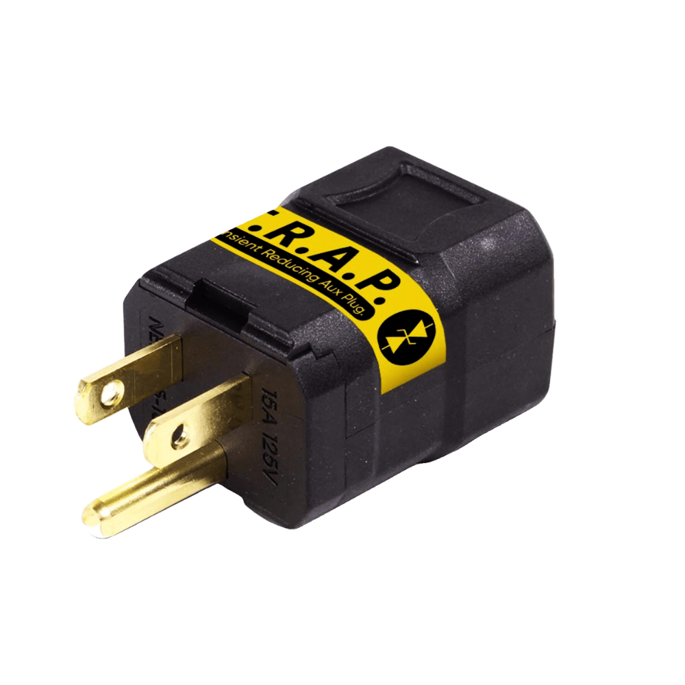 Faraday T.R.A.P AC transient voltage suppression device for AC plugs, protecting electrical systems from voltage spikes.