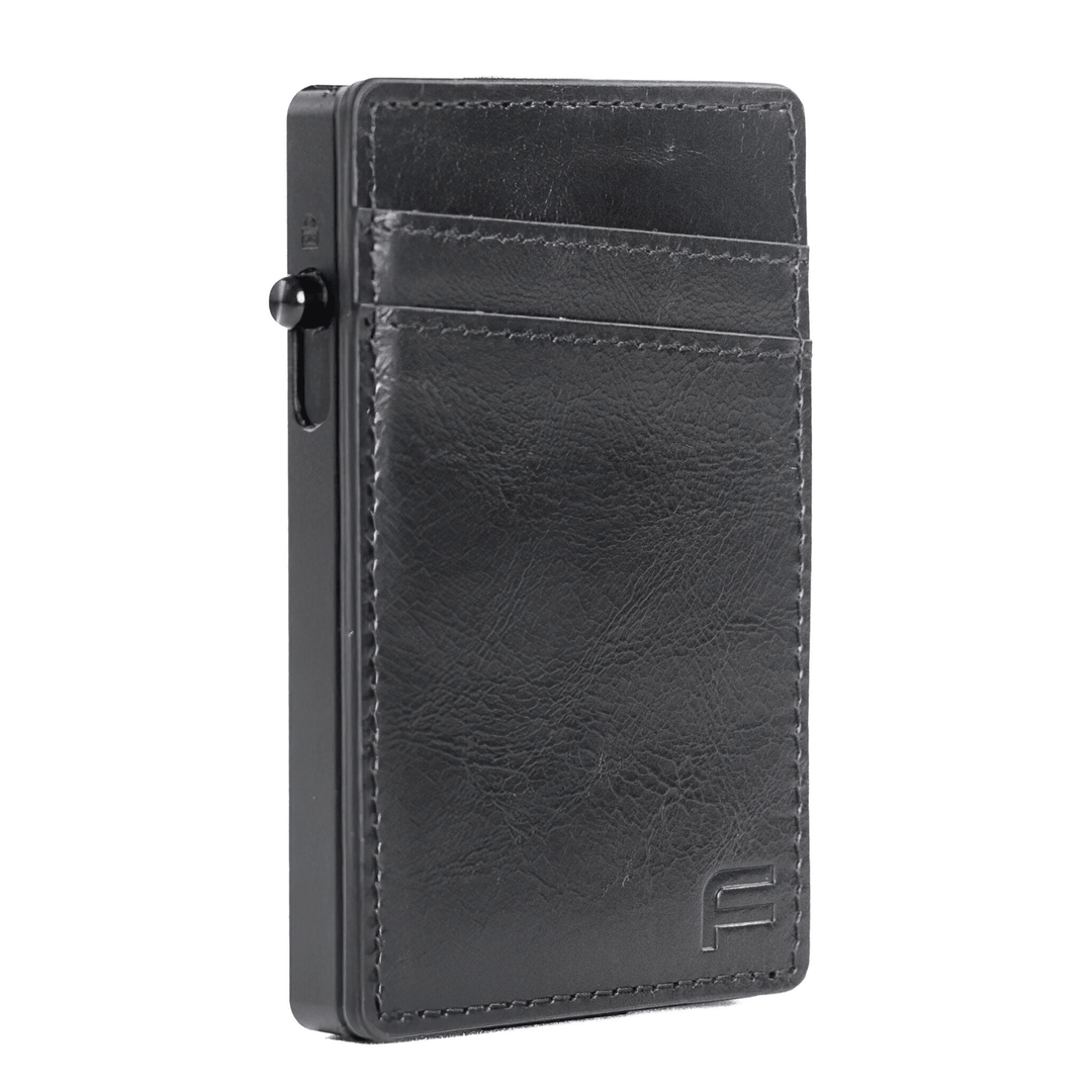 Faraday leather RFID slim wallet with 2 card slots, compact companion wallet for secure card storage
