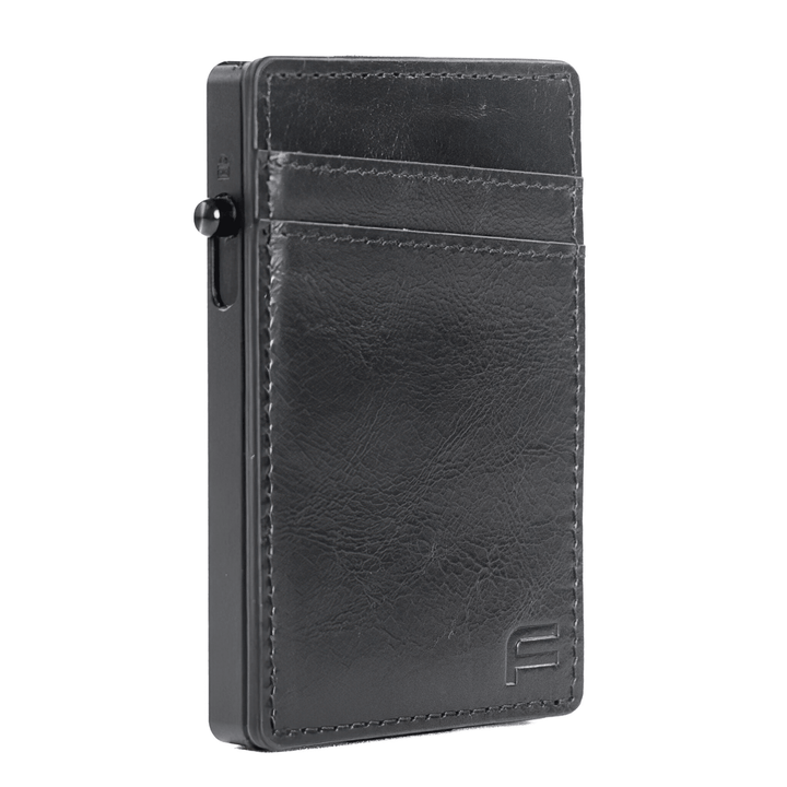 Faraday leather RFID slim wallet with 2 card slots, compact companion wallet for secure card storage