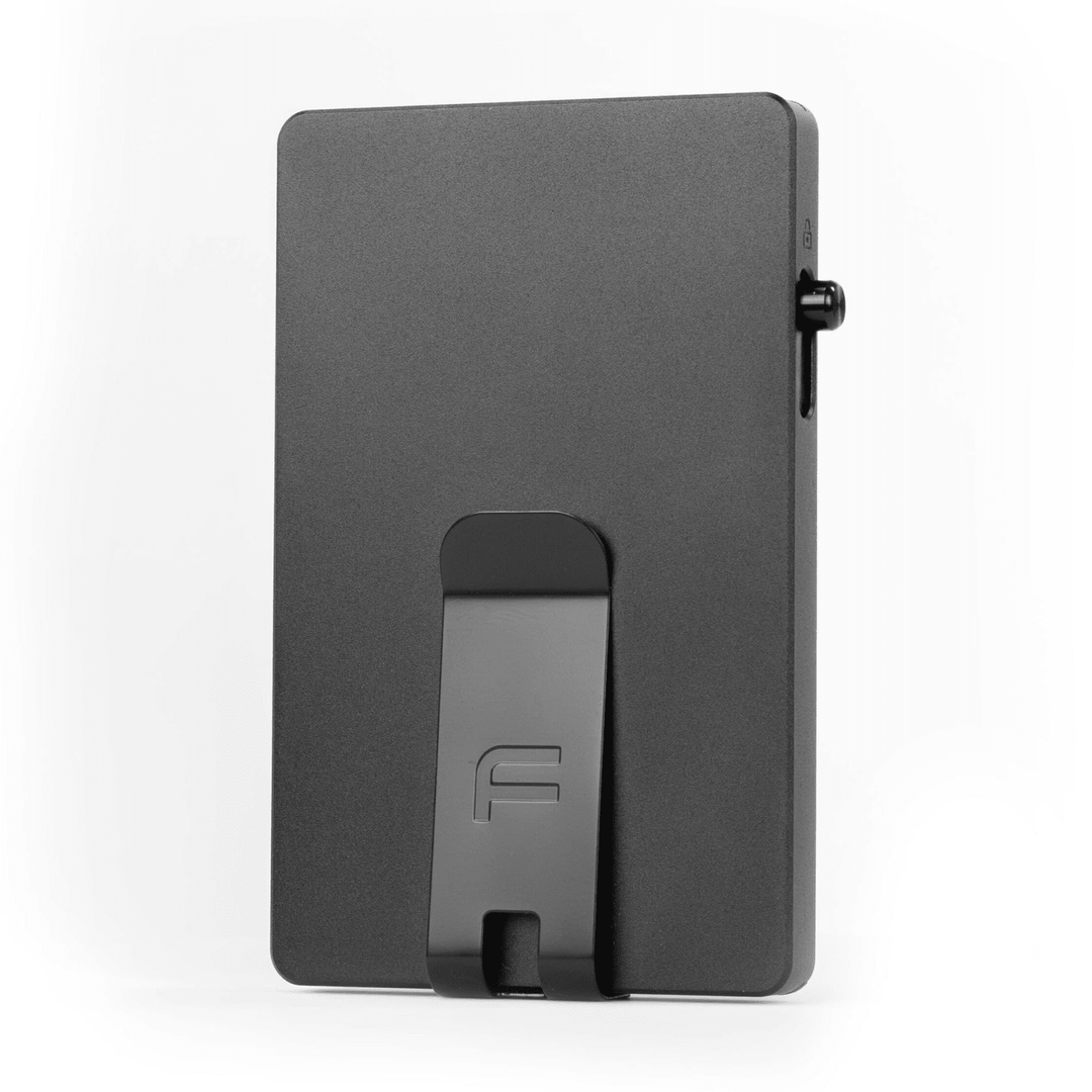 Faraday RFID blocking aluminum wallet with slim, secure design for protecting credit cards and IDs.