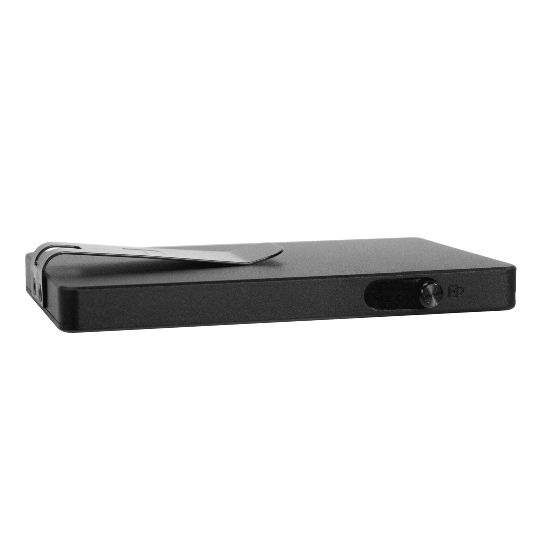 Faraday RFID blocking aluminum wallet with slim, secure design and multiple card slots, compact and lightweight for everyday use.