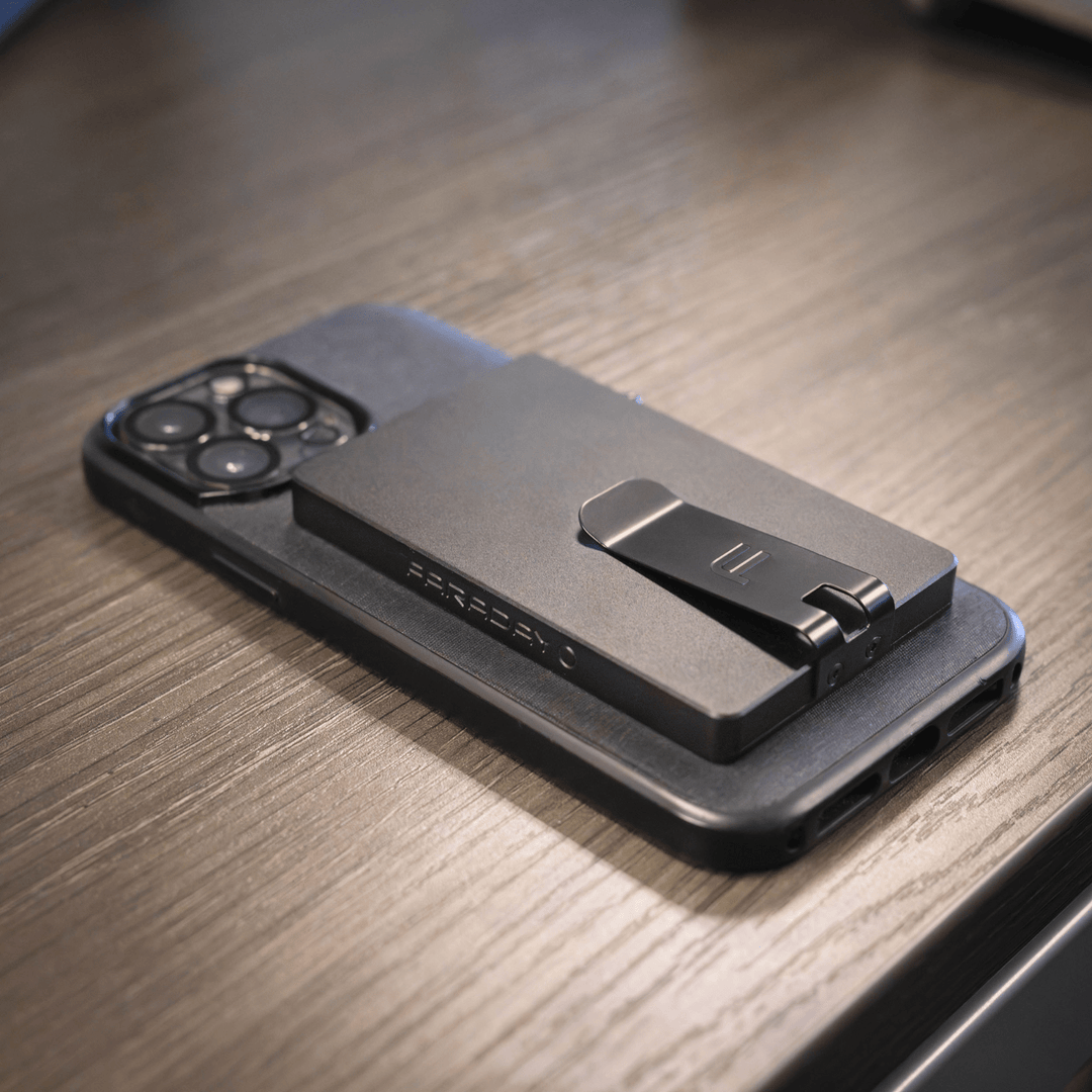 Faraday RFID blocking aluminum wallet with slim, secure design for protecting credit cards and IDs.