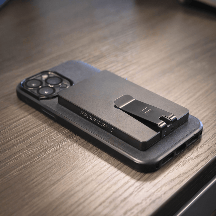 Faraday RFID blocking aluminum wallet with slim, secure design for protecting credit cards and IDs.