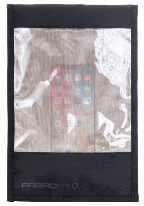 Faraday Jacket Pro window bag for RF shielding, 16x10.5 inches, designed for secure access ports and electronic device protection.