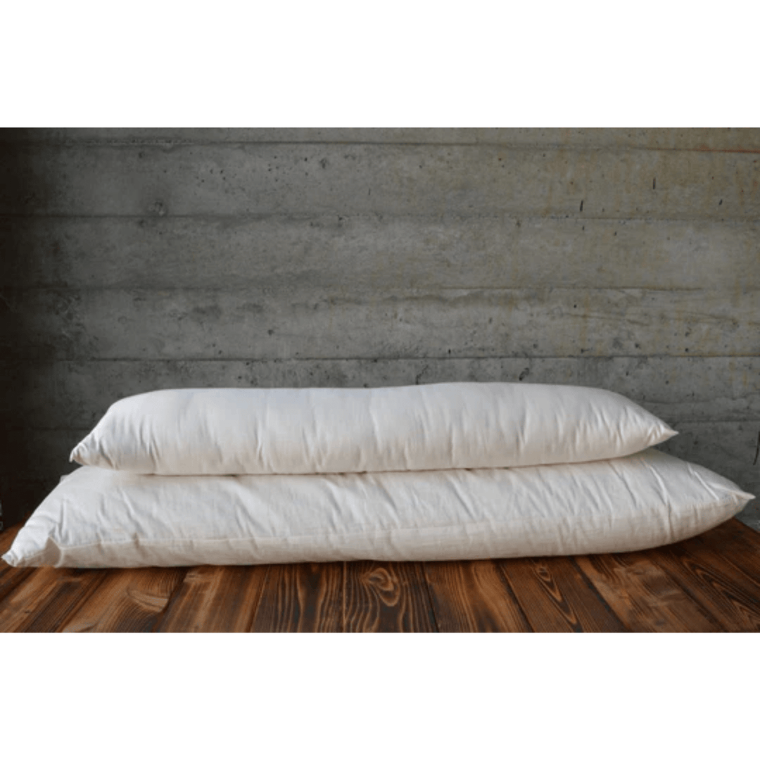 Holy Lamb Organic Body Pillow with eco-friendly case, 17x53 inches, provides comfortable support for restful sleep.