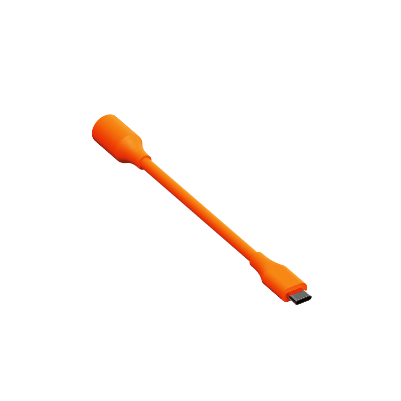 Jackery DC8020 to USB-C adapter for 100W fast charging, compact power supply with cable connection and brand logo visible.
