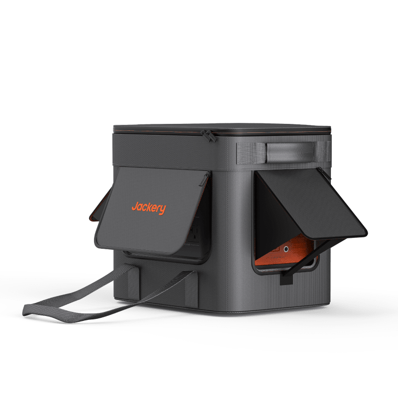 Jackery Extreme Guard Carrying Bag for portable power stations, black durable protective bag with handle for easy transport.