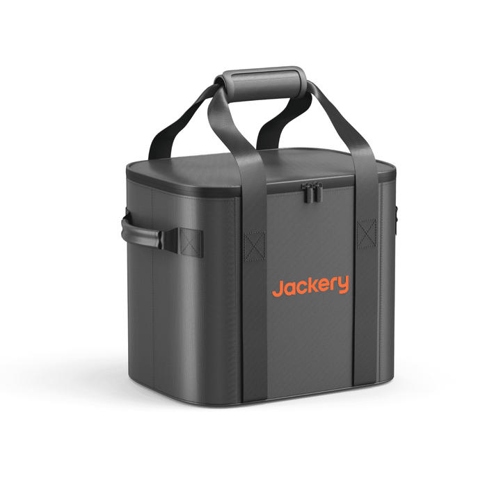 Jackery large upgraded carrying case for portable power stations, durable black protective storage solution.