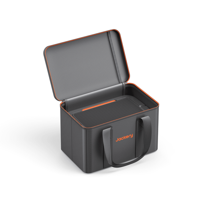 Jackery small upgraded carrying case for portable power stations, durable black protective storage bag with handle.
