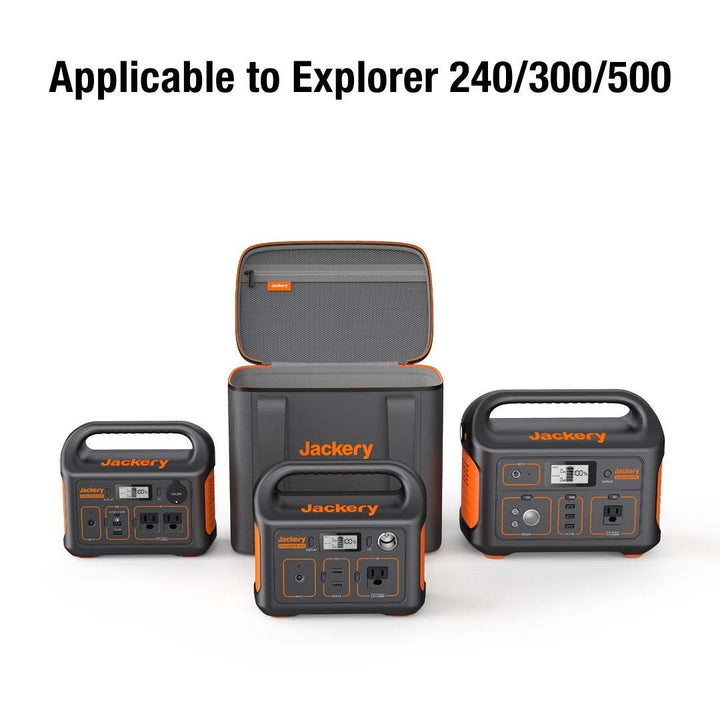 Jackery small upgraded carrying case for portable power stations, durable black protective storage bag, compact travel accessory.