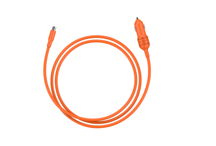 Jackery car charging cable with 10 amps and 12 volts, black connector and cable suitable for vehicle charging.