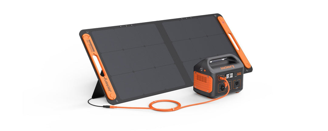 Jackery DC extension cable for solar panel, black, flexible wire with connectors for outdoor solar power setups.