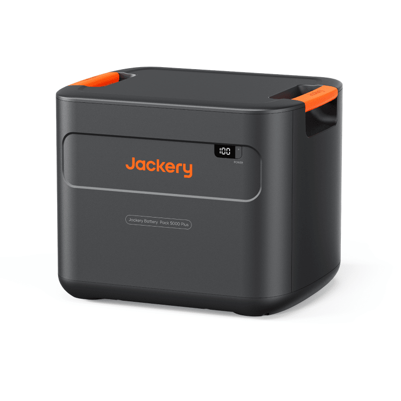 Jackery portable power station Battery Pack 5000 Plus with digital display, designed for Explorer 5000 Plus, 5040Wh capacity.