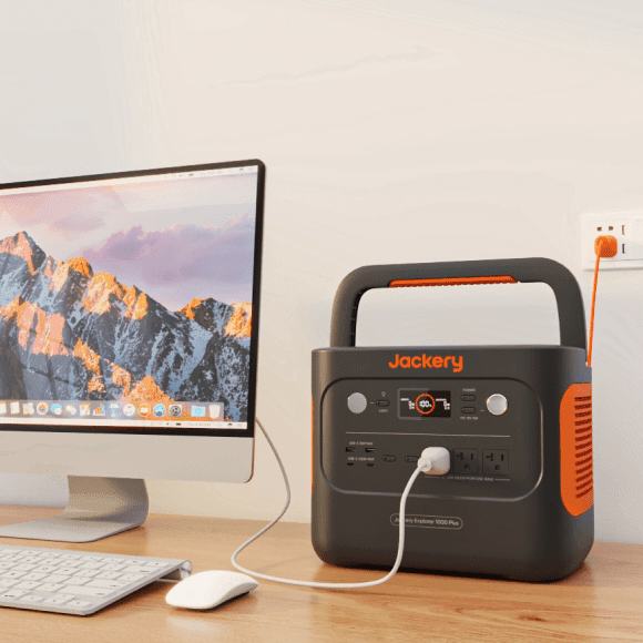 Jackery Explorer E500 V2 portable power station with 512Wh capacity, AC and USB-C ports, compact design for outdoor and emergency use.