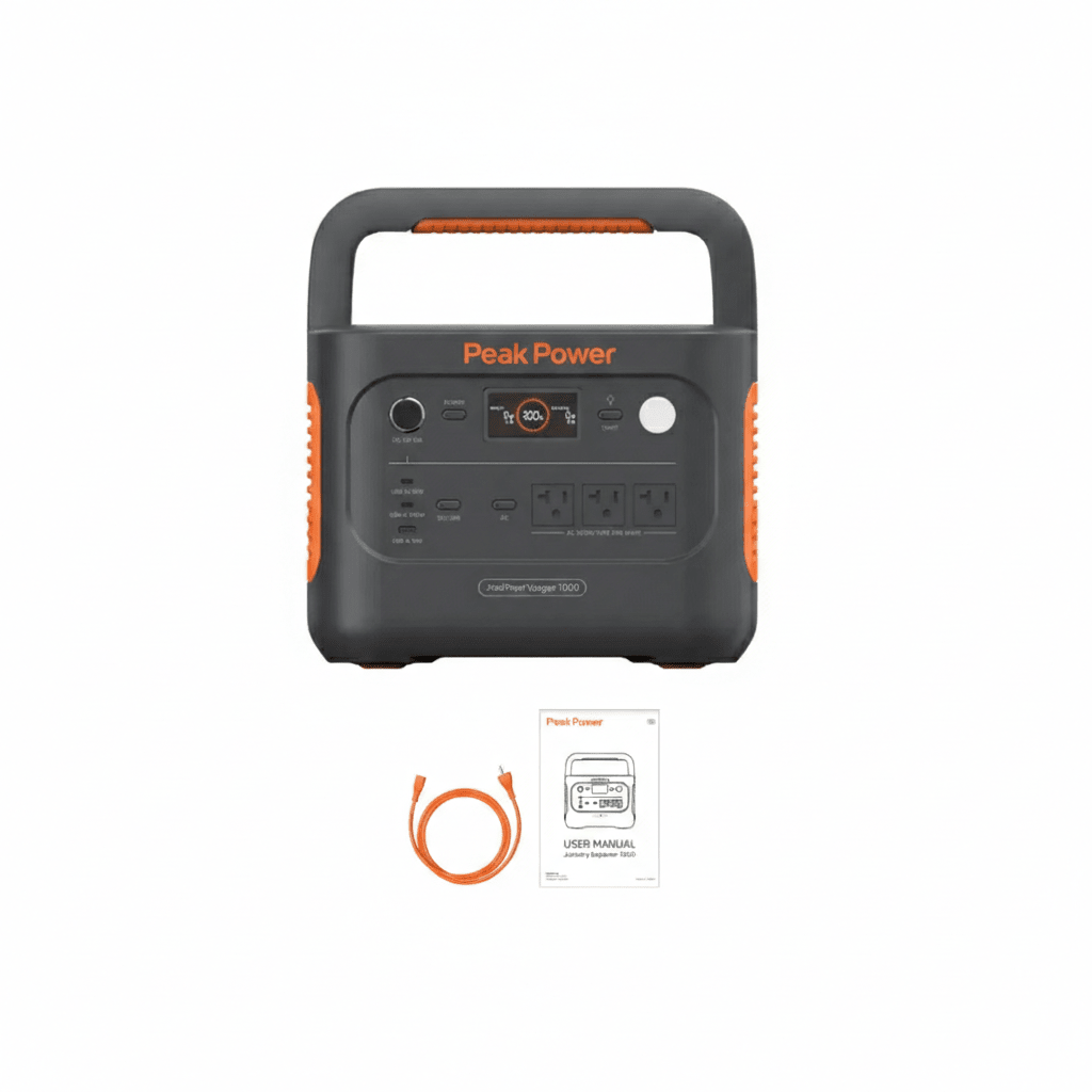Jackery Explorer 1000v2 portable power station with 1070Wh capacity, featuring multiple outlets and digital display on a white background.