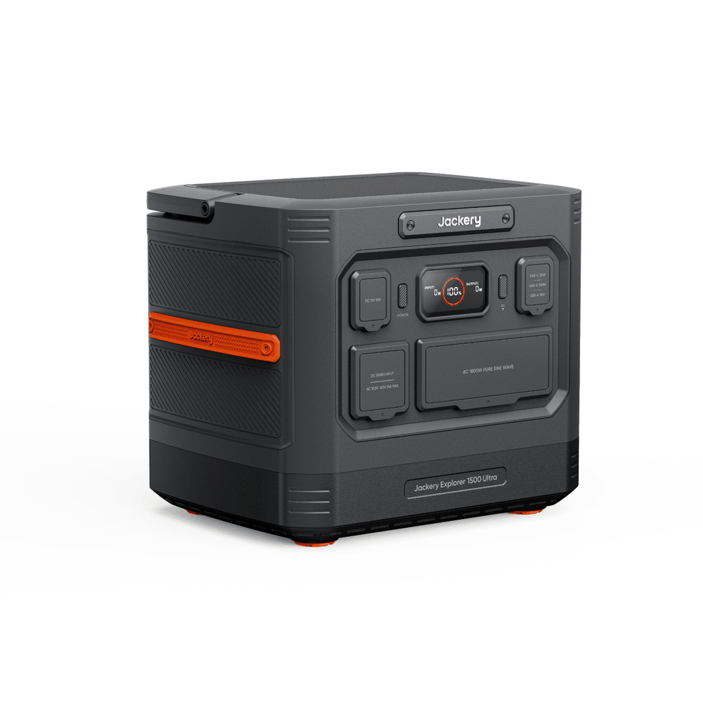Jackery Explorer 1500 portable power station with 1536Wh capacity and 800W solar input, ideal for outdoor power needs.