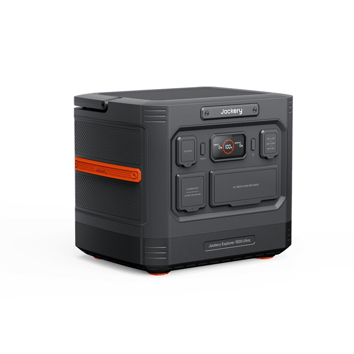 Jackery Explorer 1500 portable power station with 1536Wh capacity and 800W solar input, ideal for outdoor power needs.