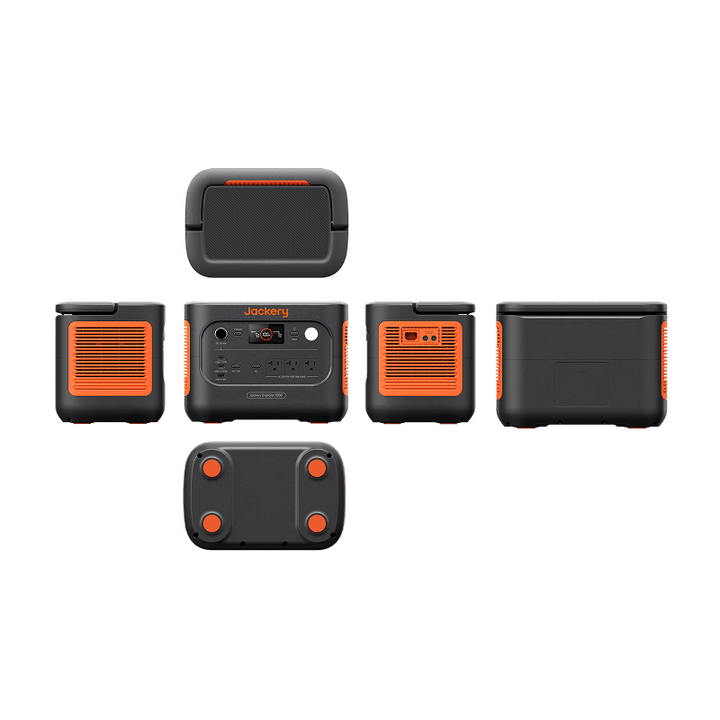 Jackery Explorer 1500 V2 portable power station with 1536Wh capacity and two 100W solar panels for outdoor energy.