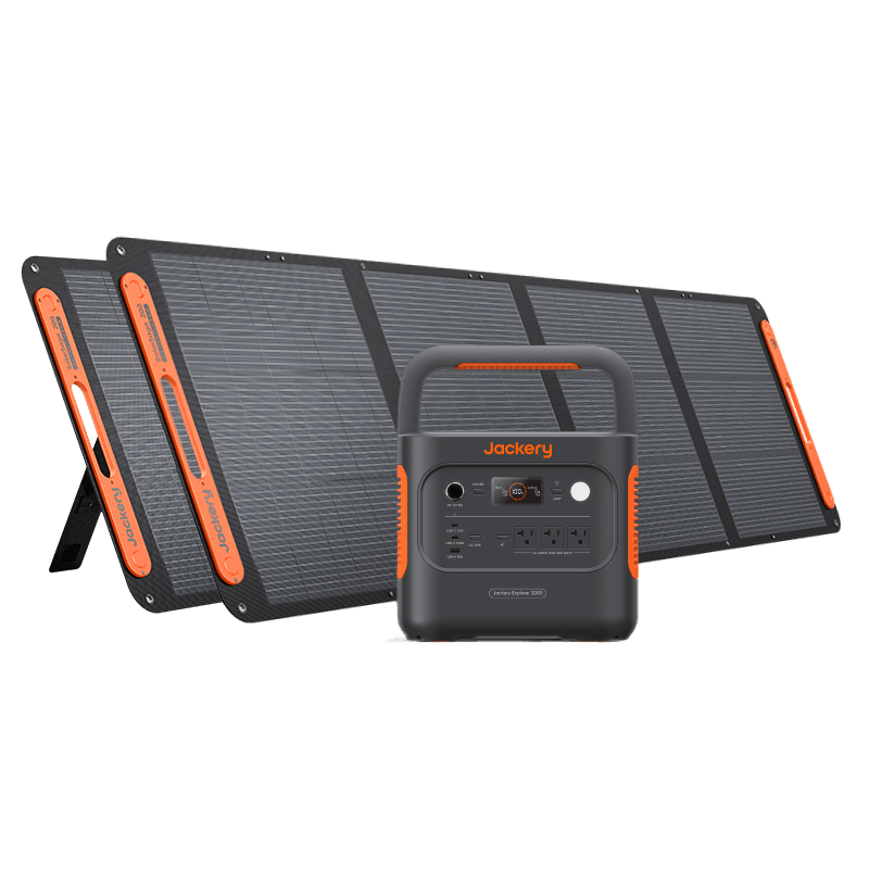 Jackery Explorer 2000 v2 Power Station 2042Wh with 2 SolarSaga 200W Solar Panels