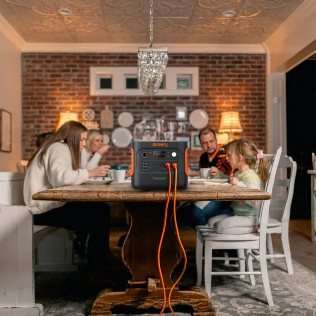 Jackery Explorer 2000 V2 portable power station with SolarSaga 500 X solar panels for renewable energy and outdoor power needs.