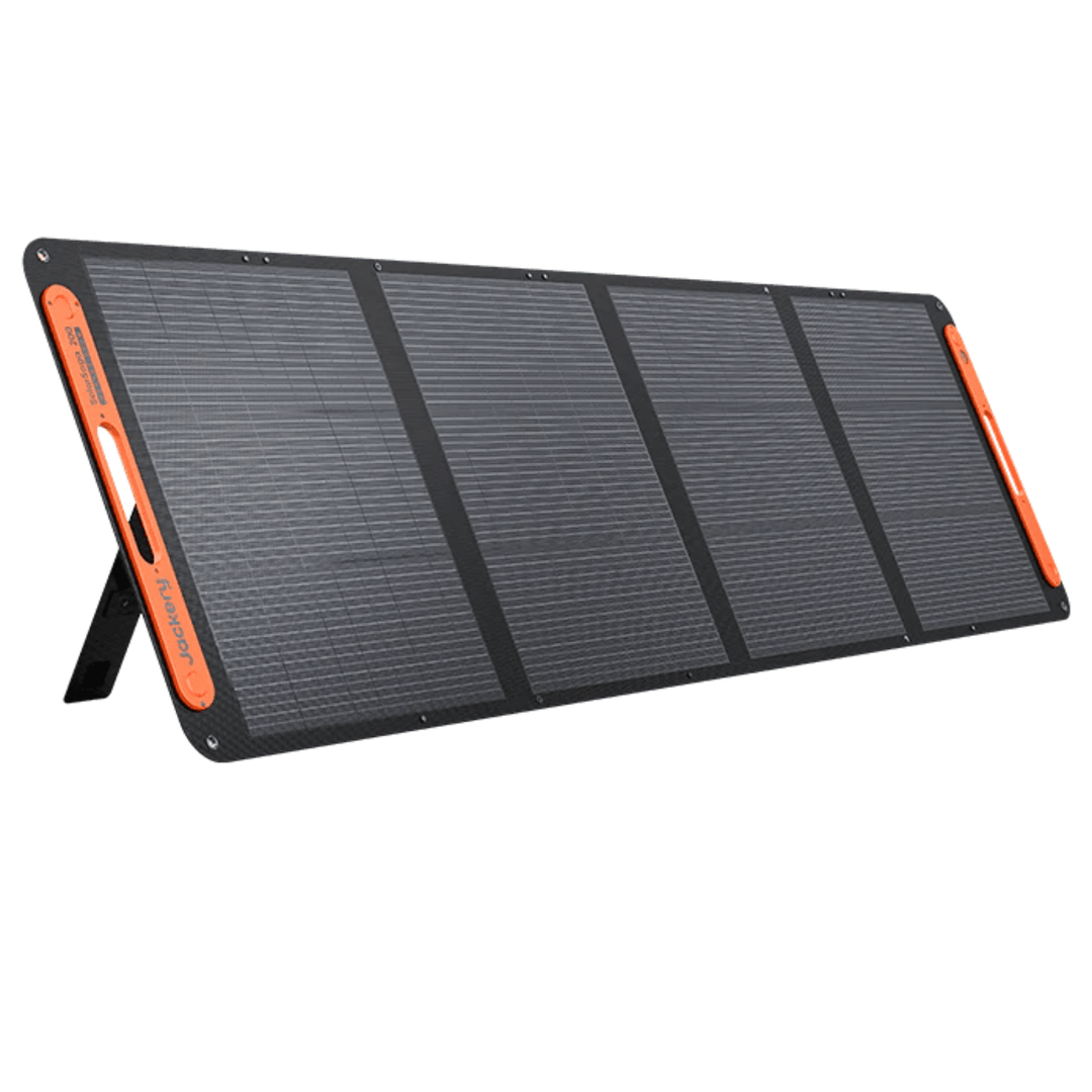 Jackery Explorer 500 V2 portable power station with 200W solar panel for outdoor backup power and charging.