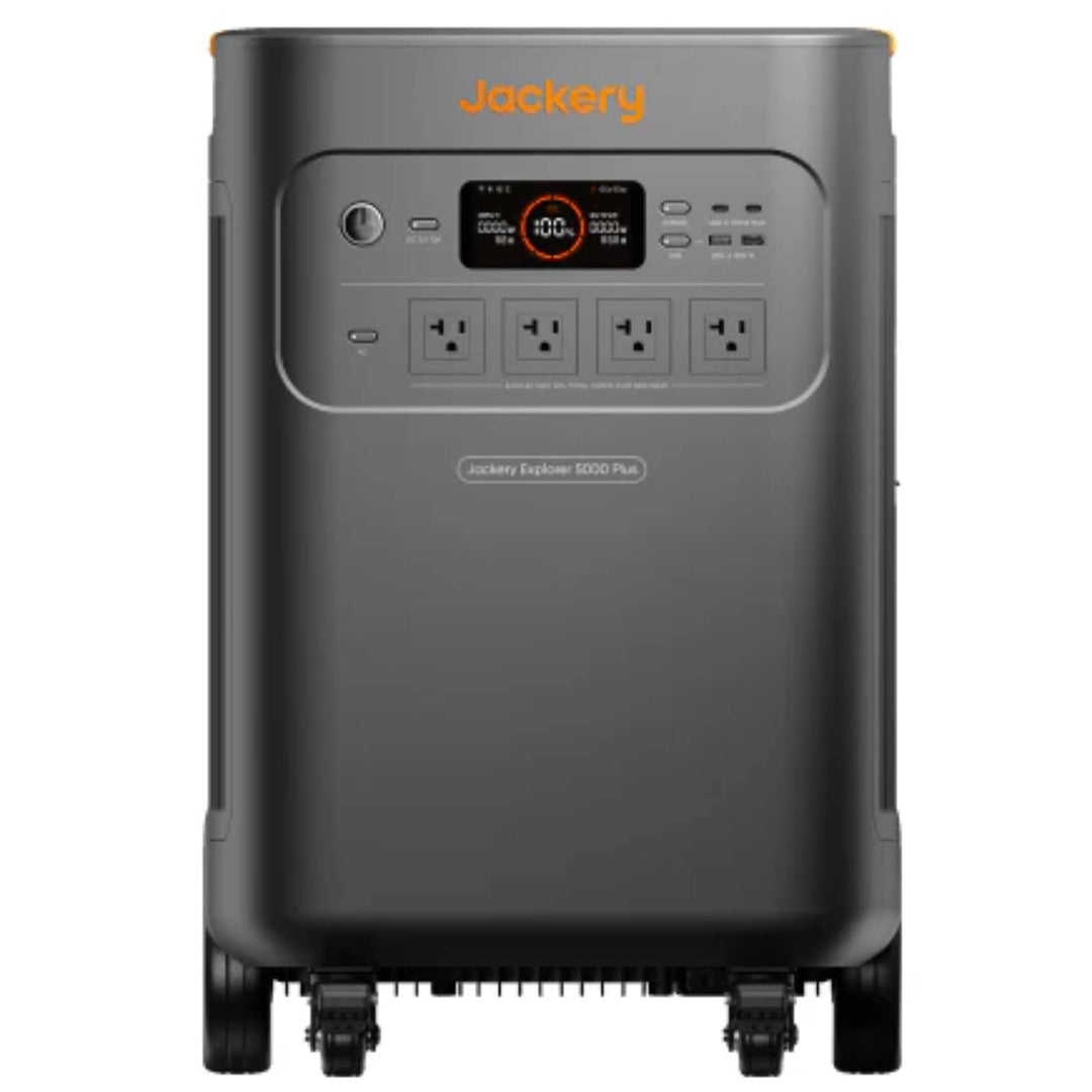 Jackery Explorer 5000 Plus Double Kit portable power station with two units and 10kWh capacity, ideal for backup power and outdoor use.