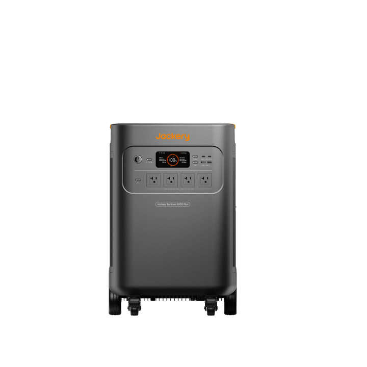 Jackery Explorer 5000 Plus portable power station with 5040Wh capacity and 4000W solar input for whole-home backup.
