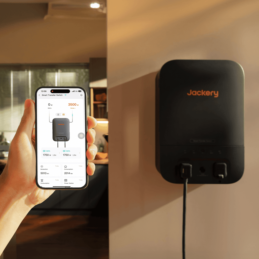 Jackery Smart Transfer Switch STS for portable power station, 120V/240V, 60Hz, designed for reliable power transfer.