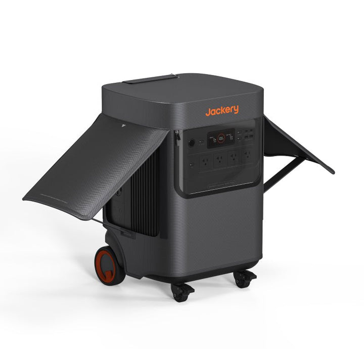 Jackery Explorer 5000 Plus protective cover in black, made of durable material, designed to fit and shield the portable power station.
