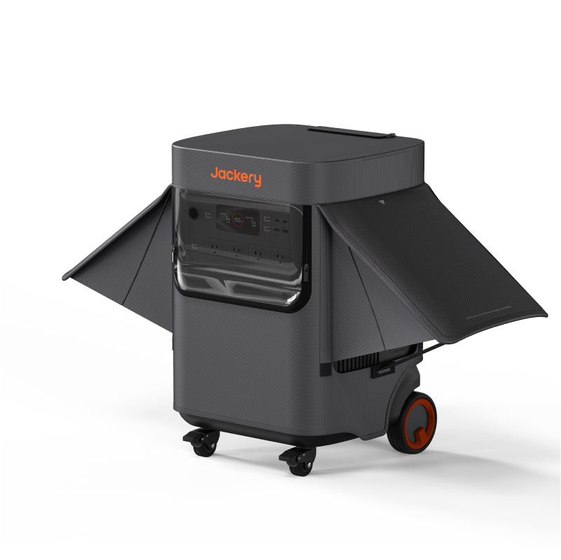 Jackery Explorer 5000 Plus protective cover, durable black cover fitting the portable power station for protection and transport.