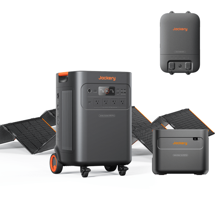 Jackery Explorer 5000 Plus Solar Generator + Qty 2 SolarSaga 500 X + Transfer Switch